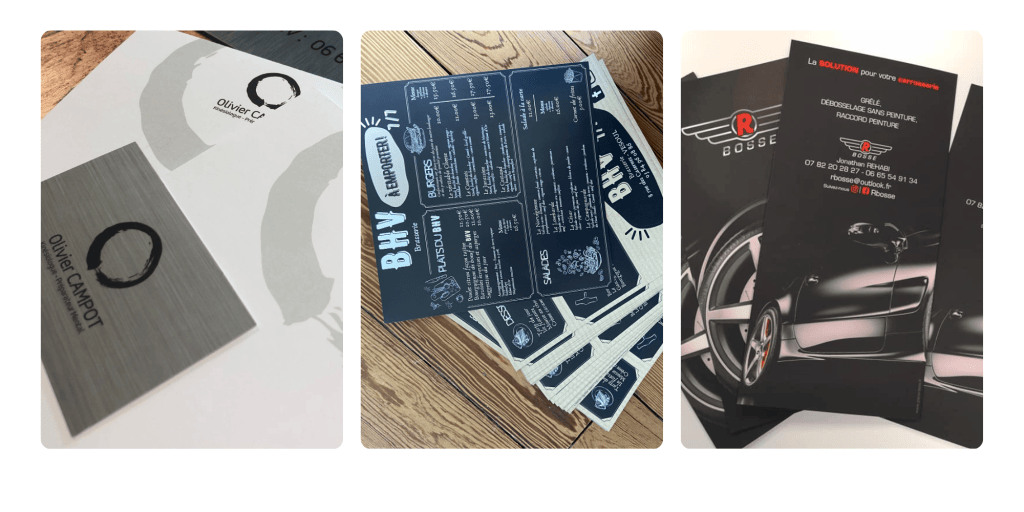 Cartes de visite, sets de table et flyers imprimés pour professionnels à Strasbourg